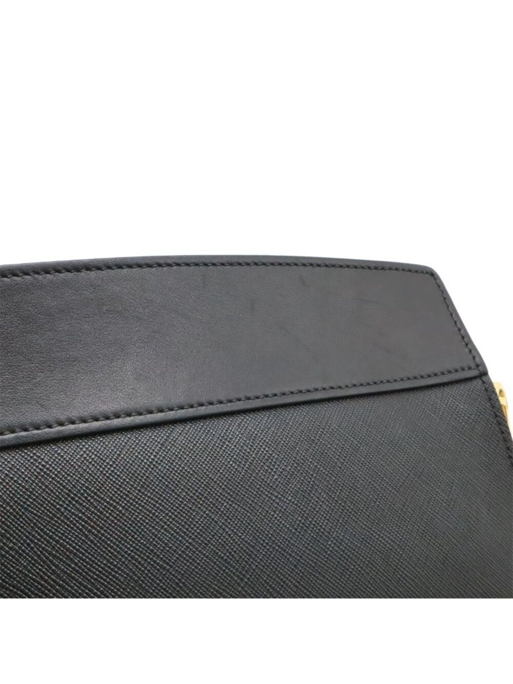Prada Esplanade Shoulder Bag Crossbody Saffiano Leather Nero Black Gold - Picture 8 of 9